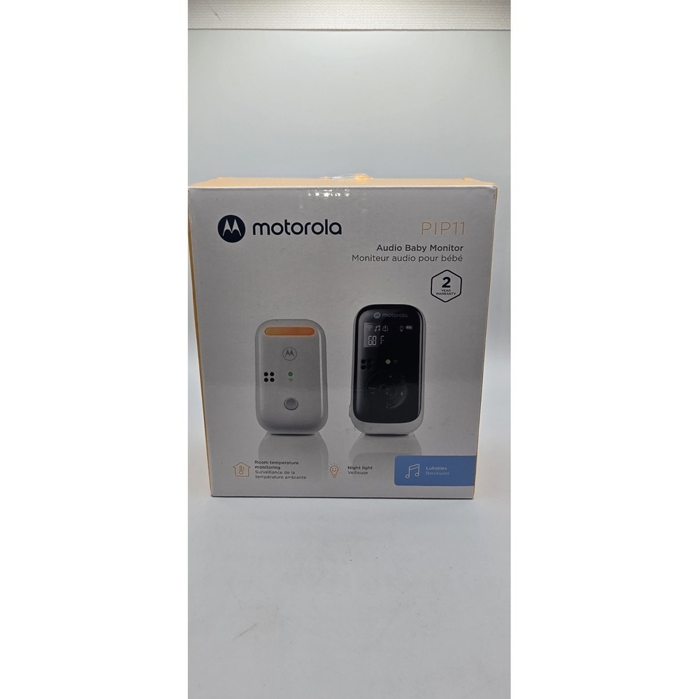 Motorola PIP11 Audio Baby Monitor Room Temp Night Light Lullabies 2-Way LCD